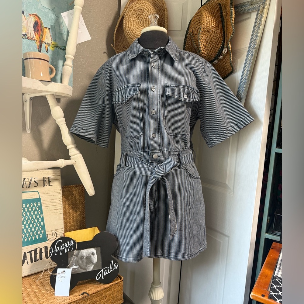 Universal Thread Navy Striped Jumpsuit - image 1